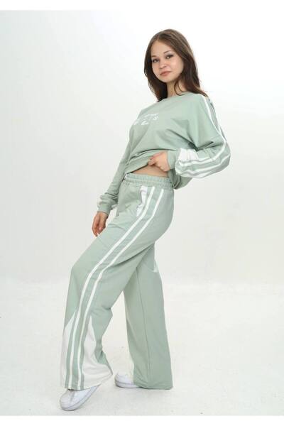 Asortik Kids Σετ αθλητική φόρμα για κορίτσια με γαρνιτούρα σετ – 100% βαμβακερό διπλό χρώμα σετ μπλούζας-297