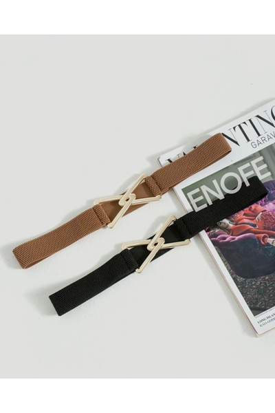 ENOFE 2’Li SET.3 cm GOLD TOKALI KORSE KEMER(SİYAH,TABA)