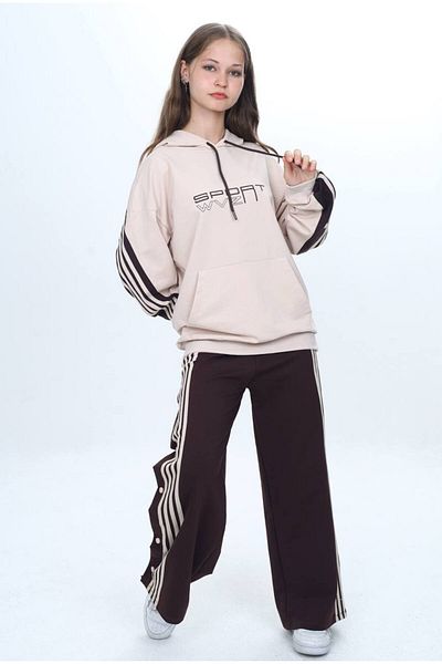 Joui Co Set de trening sport unisex cu glugă – 100% bumbac, croială confortabilă, detaliu cu capse-302