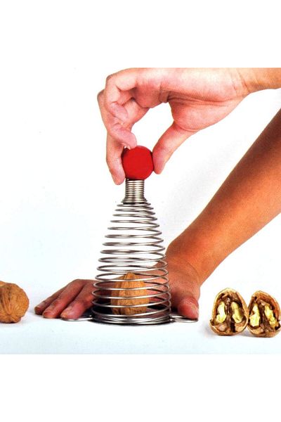 VENTLEX Rapid Nutcracker with Stainless Steel Spring, with Nut Holder, Gray/Red