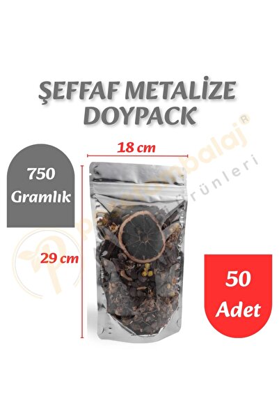 CarpCorn Şeffaf Metalize Doypack 18x29x10 cm (50 Adet)