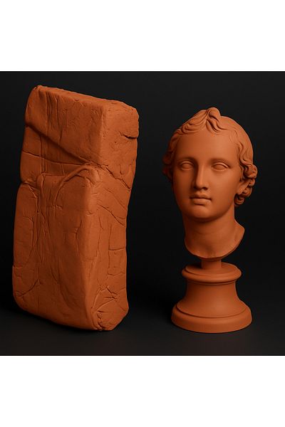 Atölye Öğretmenim 2 kg Red Ceramic Lathe and Panel Sludge - Hobby and Model Gamuru