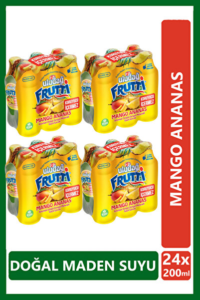 Uludağ Frutti Mango Ananas Aromalı Maden Suyu 200 ml x 24 Adet