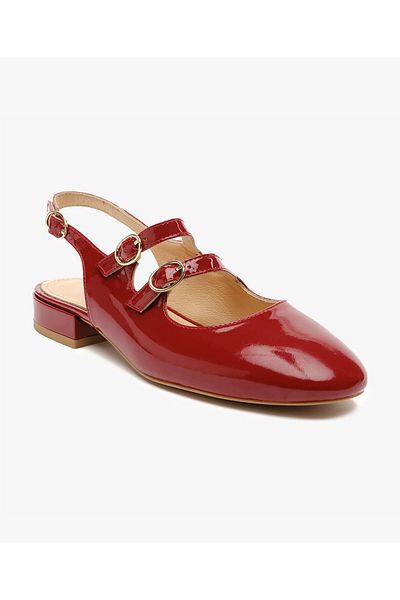 Greyder Balerini de damă din piele naturală din piele lacuită Bordeaux 5Y2TA59267