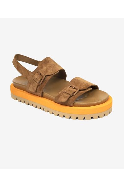Greyder Kadın Taba Süet Hakiki Deri Sandalet 4Y2AS59062
