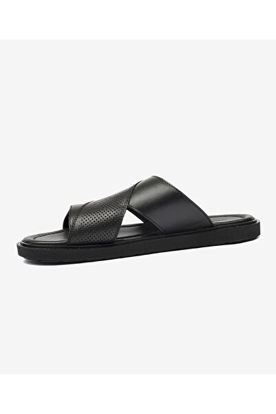 Greyder Erkek Siyah Hakiki Deri Terlik 4Y1FT64517