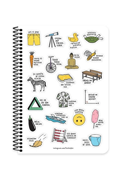 Hisli Şeyler A5 Spiral Academic Agenda - I Want to Rest