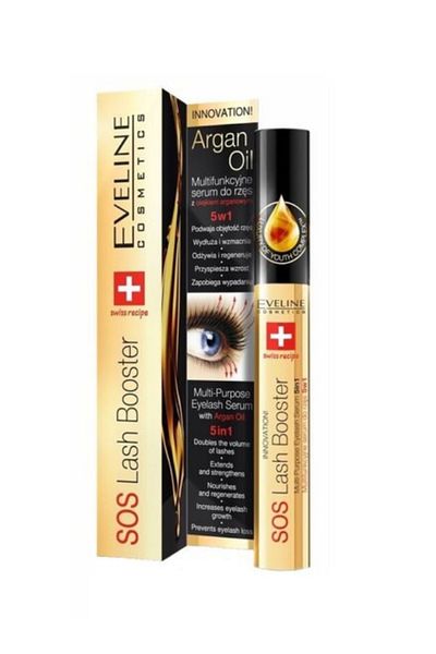 Eveline Cosmetics Sos Lash Booster Eyelash Serum 5in1 with Argan Oil 10ml