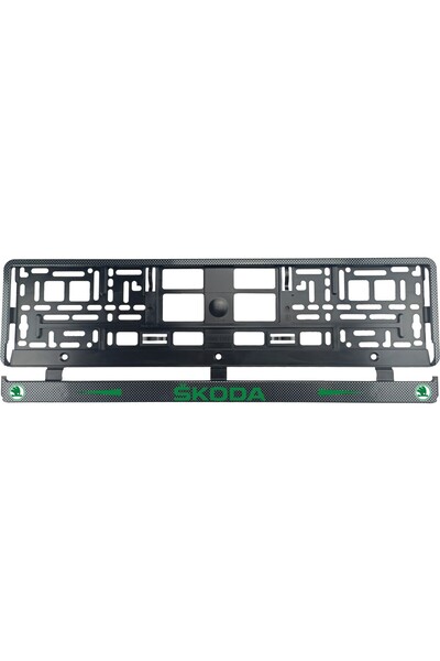 OEM Set 2 bucati, suport numar inmatriculare Carbon, Skoda II