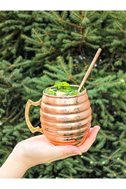 Bakır Concept Copper Cup Cup Chubby Sliced Model Copper Color