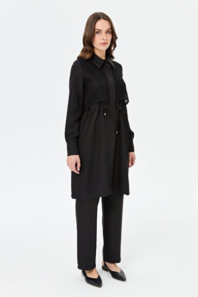 Esswaap File Aller Detaylı Giy Çık Tunik Siyah