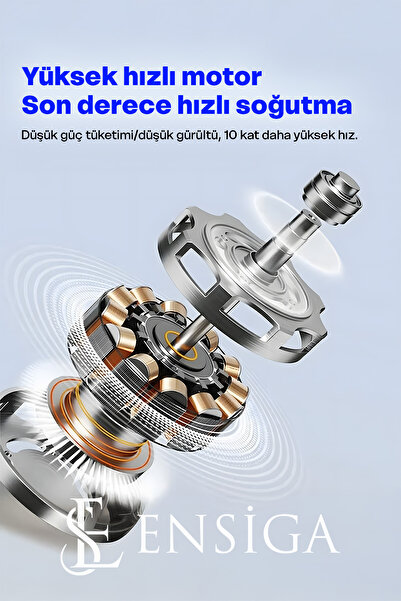 EN SİGA Dijital Ekranlı Taşınabilir El Tipi Turbo Fan 1500mAh Pil Mini El Fanı