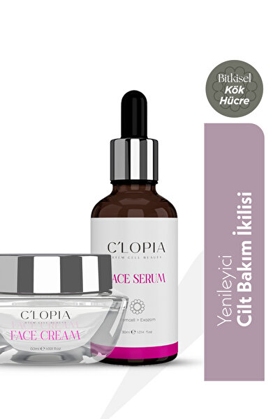 C'LOPIA BEAUTY Leke ve Yaşlanma Karşıtı Bitkisel Kök Cilt Bakım İkilisi Niacinamide Hyaluronik Asi