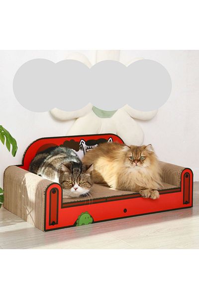 OEM Canapea 2 in 1 pentru pisicute, loc de zgariat si culcus, jucarie pentru pisici