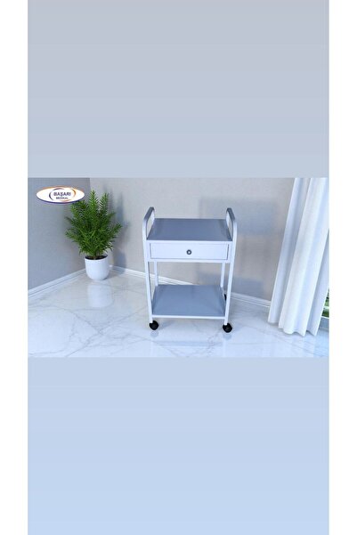 BAŞARI MEDİKAL ETAJER ÇEKMECELİ BEYAZ 2 KATLI