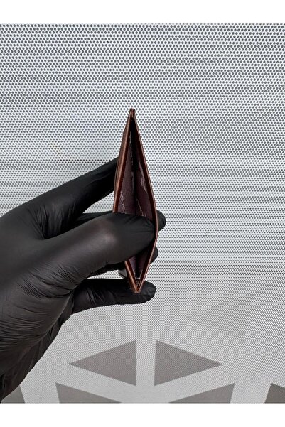 Gesa Θήκη για καρτέλες καφέ από 100% γνήσιο δέρμα λεπτό τρελό δέρμα