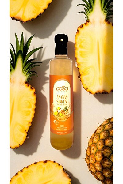 DOĞA DEPOSU Doğal Fermente Ananas Sirkesi - %100 Katkısız,500ml Cam Şişe