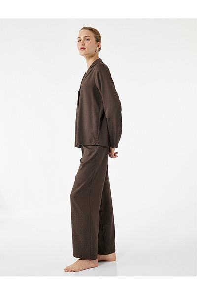 Koton Comfortable Fit Textured Satin Pajama Bottoms