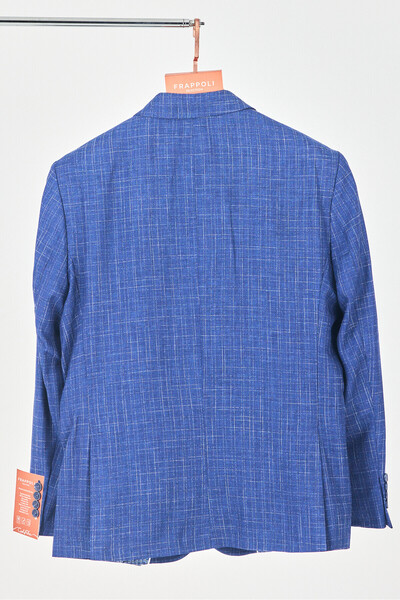 Frappoli Acario Men's Navy Blue Mono Collar Slim Fit Blazer Jacket (Large Size - Oversize)