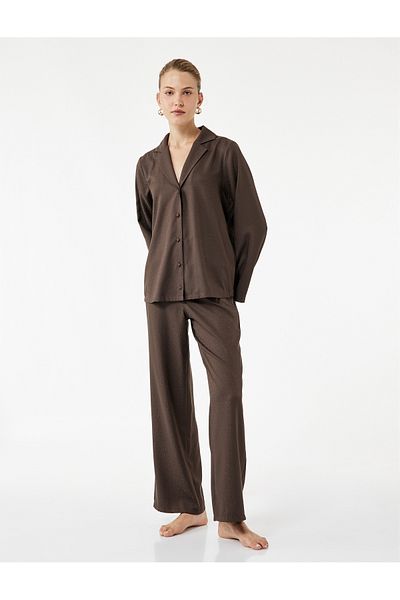 Koton Comfortable Fit Textured Satin Pajama Bottoms