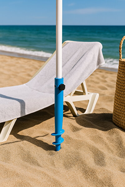 TRK Plastik Metal Şemsiye Kazığı, Bahçe Ve Plaj Şemsiyesi Kazığı (MAVİ)