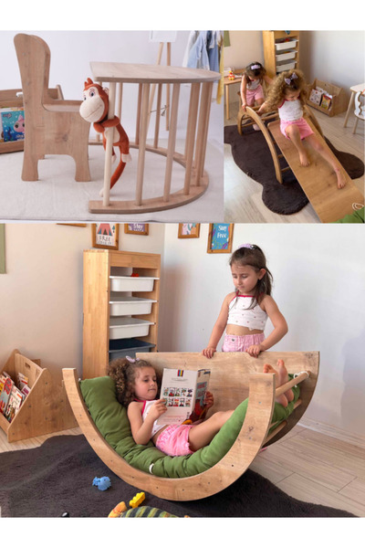 AlfaCountry Mobilya Sincap 3'lü Pikler Halkası Montessori Aktivite Ve Oyun Ma...