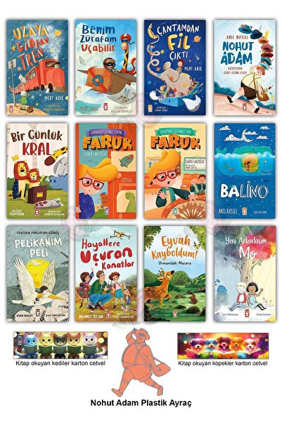 Timaş Çocuk Uzaya Giden Tren Çantamdan Fil Çıktı Benim Zürafam Uçabilir Faruk Nohut Adam Balino Set 12 Kitap