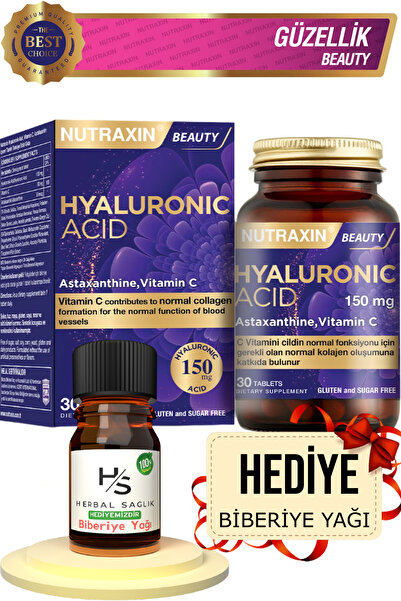 Nutraxin Hyaluronik Asit -(Astaksantin - C Vitamini) 30 Adet Tablet 150 Mg