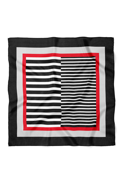 nehir eşarp Çizgi Desen Fular Bandana 70x70 Cm