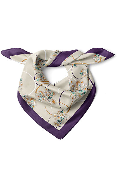 nehir eşarp Çiçek ve Daire Desen Fular Bandana 50x50 Cm