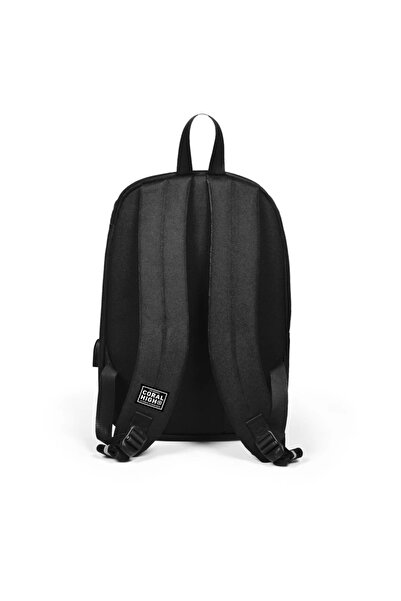 Coral High Unisex Sport Siyah Beş Bölmeli Usb Şarjlı Kulaklık Çıkışlı Sırt Çantası 23241