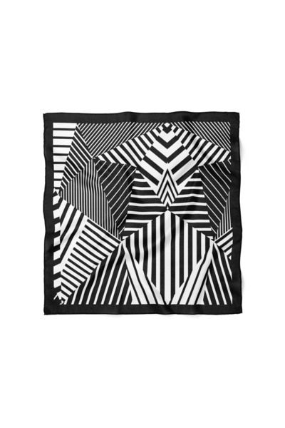 nehir eşarp Çizgi Desen Fular Bandana 70x70 Cm