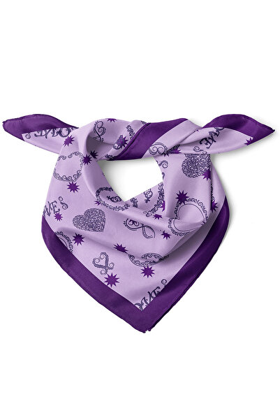 nehir eşarp Kalp Desenli Sevgililer Günü Özel Fular Bandana 50x50 Cm