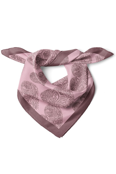 nehir eşarp Kalp Desenli Sevgililer Günü Özel Fular Bandana 50x50 Cm