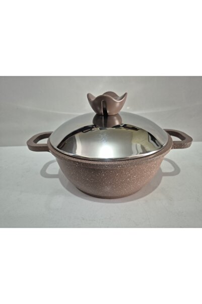 ThermoAD Granit Derin Tencere 20 Cm Vizon brovni Demonte Kulplu