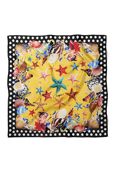 nehir eşarp Deniz Figürleri Desen Fular Bandana 70x70 Cm