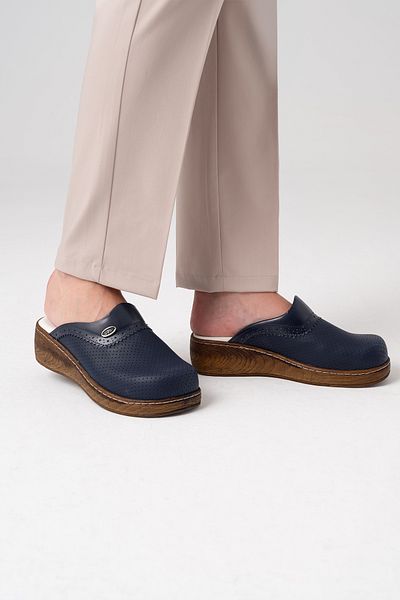 ÇİZGİ MEDİKAL Navy Blue Vivacolor Classic Γυναικείες Παντόφλες Sabo Ορθοπεδικές Παντόφλες Νοσοκομείου Γιατρού Νοσοκόμας