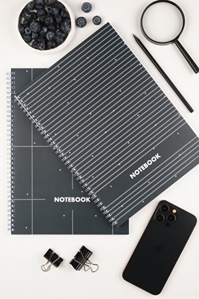 Smile Notes دفتر مدرسي مربع A4 حلزوني 80 ورقة مجموعة مربعة من قطعتين