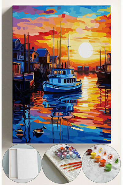 Corvo Sayılarla Boyama Çerçeveli Hobi Seti Numaralı Tuval Fırça Boya Kasnaklı...