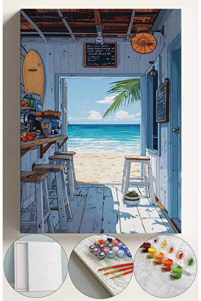 Corvo Sayılarla Boyama Çerçeveli Hobi Seti Numaralı Tuval Fırça Boya Kasnaklı...