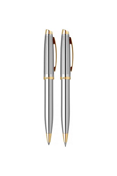 Scrikss 39 Ballpen + Versatile Double Set Gold Chrome (Lifetime Warranty-Luxury Box)