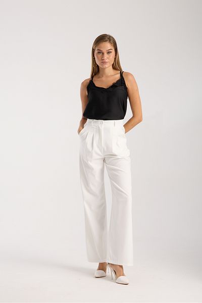 LAND MODA Women's Pleated Fabric high waist Palazzo Pants