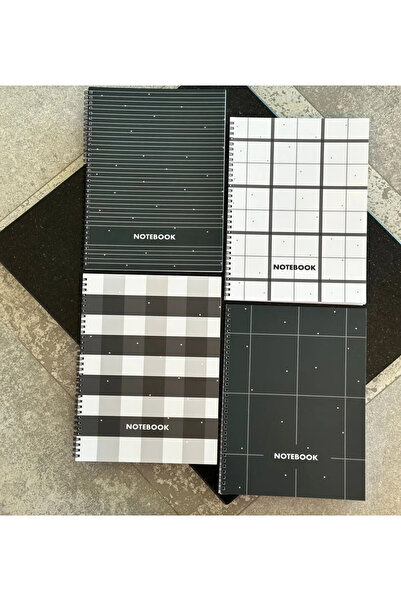 Pink notes مجموعة من 4 دفاتر مدرسية مربعة الشكل مقاس A4 مقاس 80 ورقة - مجموعة مربعة الشكل مكونة من 4 قطع