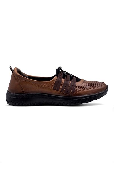 Voyager 8278 Women's Khaki Leather Comfort Shoes Taba