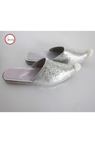 Gelincimherşey Silver Color Tip Pompom Sandal For Bindalli Or Local Costume