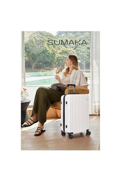 SUMAKA حقيبة سفر بعجلات - مجموعة من 3 قطع - بعجلات دوارة (20 بوصة + 24 بوصة + 28 بوصة)