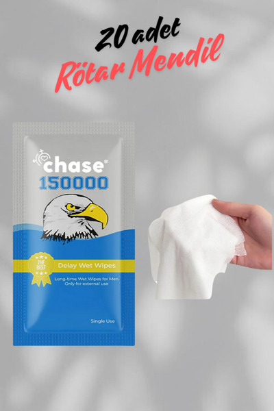 Chase 20 Adet Erkekler için Uzun Deneyim Rötar Mendil