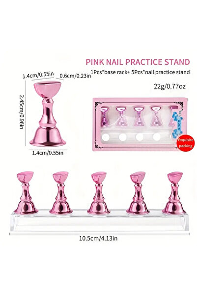 Venalisa 5'li Mıknatıslı Tırnak Sergi Standı PEMBE