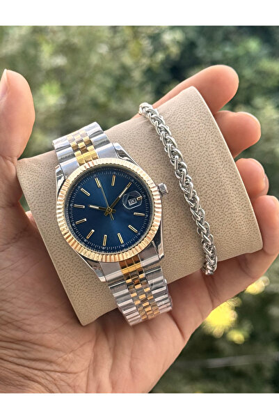 Tulpar ساعة يد رجالية من السلسلة المميزة الفاخرة مع سوار من الفولاذ كهدية