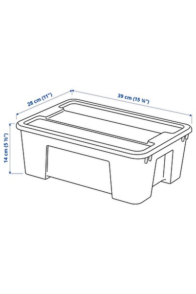 IKEA 39x28x14 Cm Kapaklı Şeffaf Saklama Kutusu